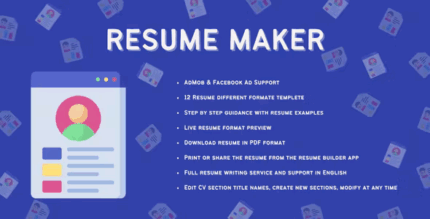 Resume maker cv maker with admob facebook mediation codermarket.png