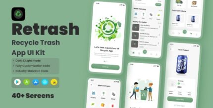 Retrash recycle trash app react native cli ui kit codermarket.jpg