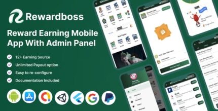 Rewardboss flutter earning app with ai generated quiz and admin panel .jpg
