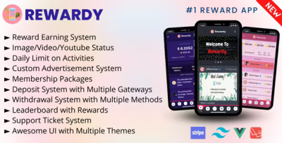 Rewardy status app with reward points pwa backend codermarket.png