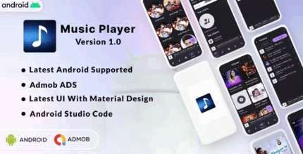 Rexo music player oflline music player app admob ads codermarket.png