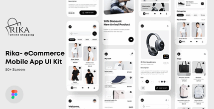 Rika ecommerce mobile app ui kit for figma codermarket.png