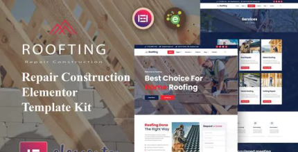 Roofting repair construction elementor template kit codermarket.png