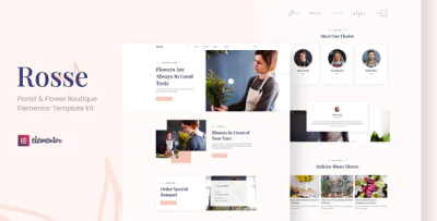 Rosse florist flower boutique elementor template kit codermarket.png