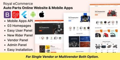 Royal ecommerce auto parts online store website and flutter app bundle .jpg