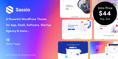 Sassio saas software app wordpress theme codermarket.png