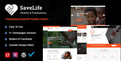 Savelife charity donation wordpress codermarket.png