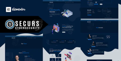 Securs cyber security service elementor template kit codermarket.png