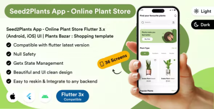 Seed2plants app online plant store flutter 3x android ios ui app .png