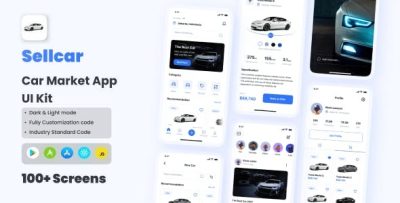 Sellcar car marketplace app react native expo ui kit codermarket.jpg