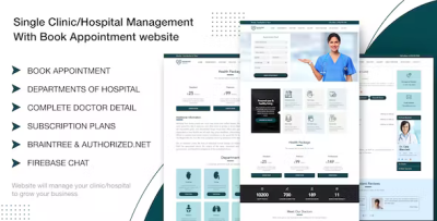 Single clinic hospital management with book appointment website codermarket.png
