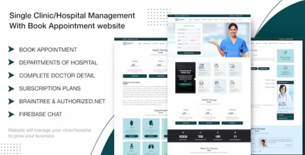 Single clinic hospital management with book appointment website codermarket.png