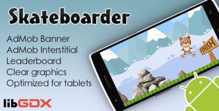 Skateboarder with admob and leaderboard codermarket.jpg