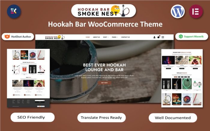 Smoke nest hokkah bar wordpress elementor template.jpg
