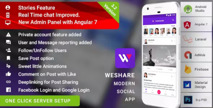 Social media android app with angular admin laravel php backend .png