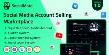 Socialmate social media account selling marketplace codermarket.jpeg