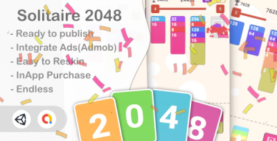 Solitaire 2048 unity game admob ios android codermarket.png