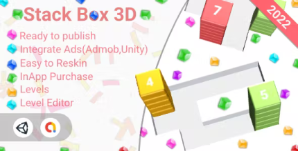 Stack box 3d unity game admob ios android codermarket.png