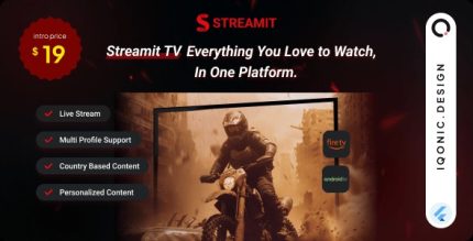 Streamit ott streaming flutter tv app add on codermarket.jpg