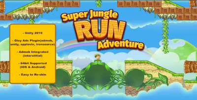 Super jungle run adventure mario style complete unity template codermarket.png