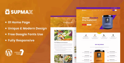 Supmax health supplement wordpress theme codermarket.png