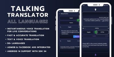 Talking translator all languages with admob ads android codermarket.jpeg