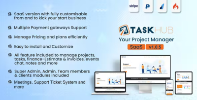 Taskhub saas project management tool finance crm tool codermarket.png