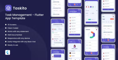 Taskito task management flutter app template codermarket.png