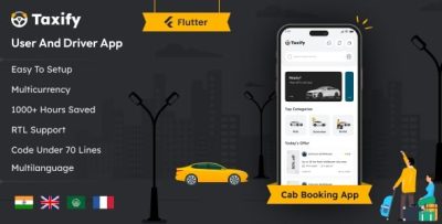 Taxify flutter taxi app rider driver app ui kit codermarket.jpg