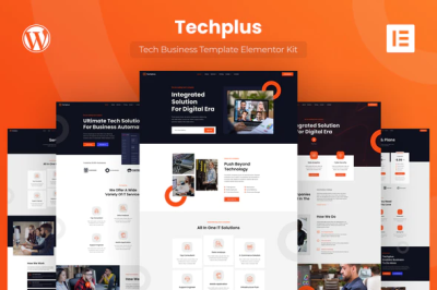 Techplus tech business elementor template kit codermarket.png