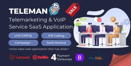 Teleman telemarketing voip service saas application codermarket.png