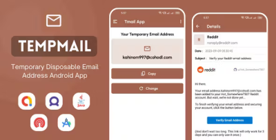 Tempmail temporary disposable email address app with admob ads codermarket.png