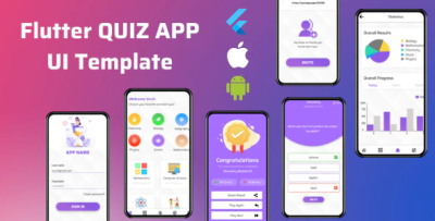 The quiz flutter app ui template codermarket.png