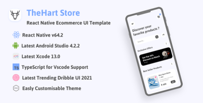 Thehart store react native ecommerce app template ui codermarket.png