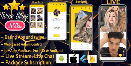 Three stars live stream complete flutter dating app with admin codermarket.png