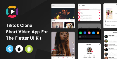 Tiktok clone short video app for the flutter ui kit android ios .png