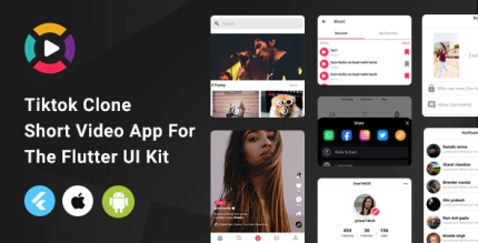 Tiktok clone short video app for the flutter ui kit android ios .png