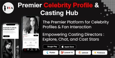Toa premier celebrity profile casting hub flutter app android ios .jpg
