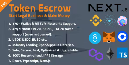 Token escrow decentralised web3 erc20 bep20 trc20 supported escrow.png