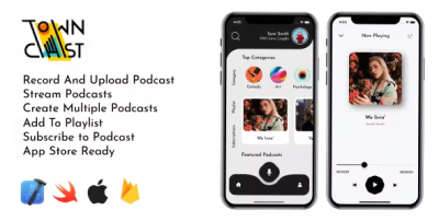 Towncast ios multi podcast app codermarket.png