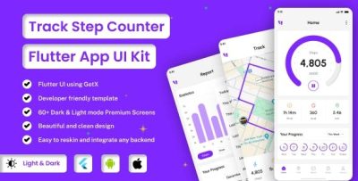 Trackstep step counter tracker app flutter ios android app template .jpeg
