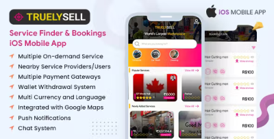 Truelysell service marketplace nearby service booking ios app codermarket.png