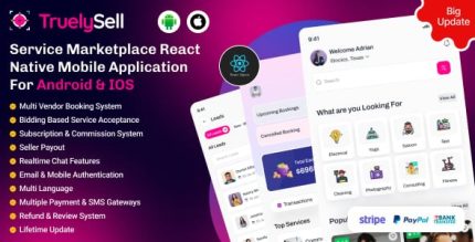 Truelysell service marketplace react native mobile app addon codermarket.jpg