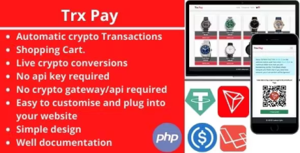 Trx pay accept crypto payments on the tron blockchain network codermarket.png