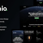 Unniq dark digital creative agency elementor template kit codermarket.png