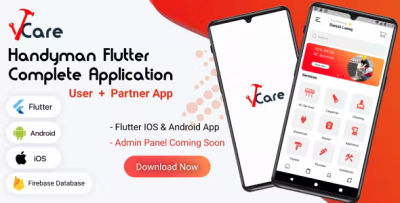 Vcare handyman flutter complete application codermarket.png