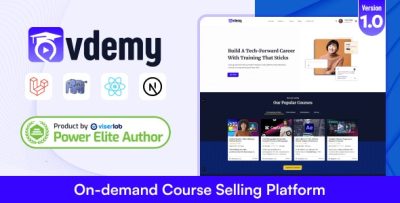 Vdemy on demand course selling platform lms codermarket.jpg