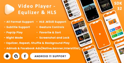 Video player with equalizer subtitle hls play android 13 sdk 34 .png