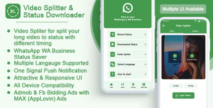 Video splitter with status saver v2 admob and applovin max ads codermarket.png