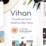 Vihan personal travel wordpress blog theme codermarket.png